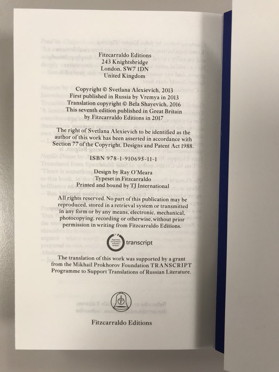 Just in from the printer: the seventh edition of Svetlana Alexievich’s SECOND-HAND TIME, in Bela Shayevich’s award-winning translation.
