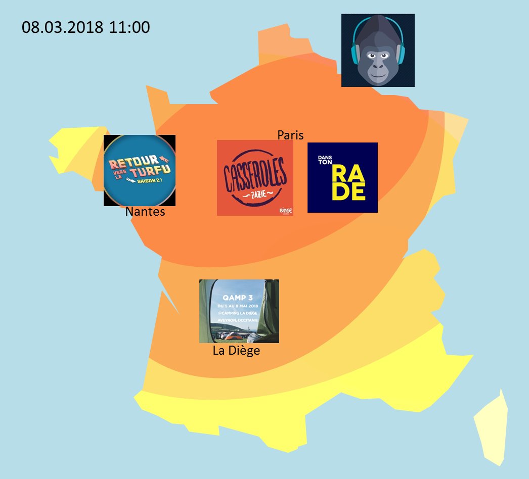 Soleil podcastique sur la Bretagne (enfin... Nantes) avec @RetourTurfu, Paris avec <a href="/DansTonRade/">Dans ton rade</a>  et <a href="/CasserolesBinge/">Casseroles BingeAudio</a>  🆕 , sur la Belgique avec <a href="/LesCarences/">Les Carencés</a>  et dans le sud-ouest pour le  Quamp 3 de <a href="/dequaliter/">Qualiter</a>