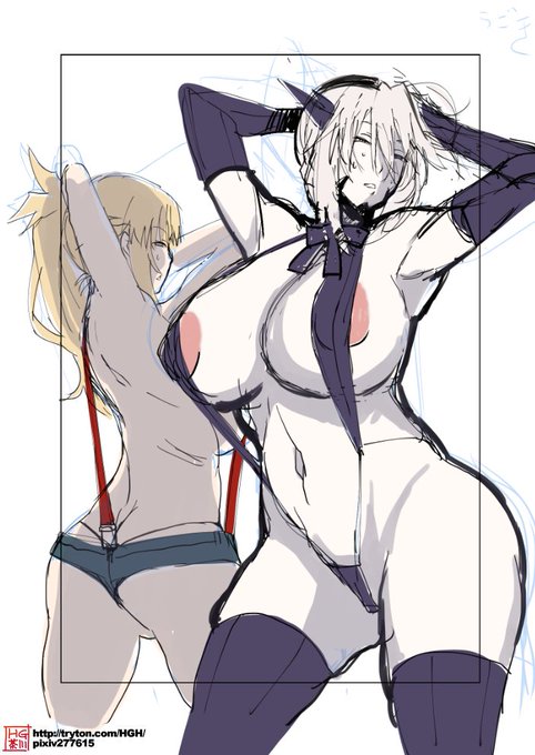 本日の画像:アルトリア&モードレッド
春のイベに向けて作業開始。新刊表紙案の一つ。 