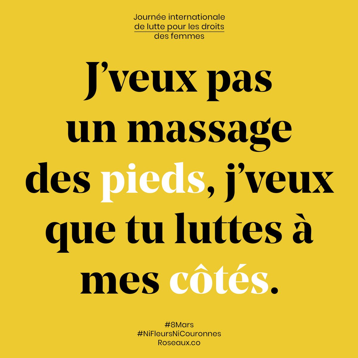 roseaux_mag's tweet photo. Solidarité &amp; sororité en ce #8Mars! Suite et fin de nos visuels #NiFleursNiCouronnes, parce que nous luttons ensemble, chaque jour, aussi longtemps qu'il le faudra ✊🏿✊🏿 https://t.co/C9y6wi9N88