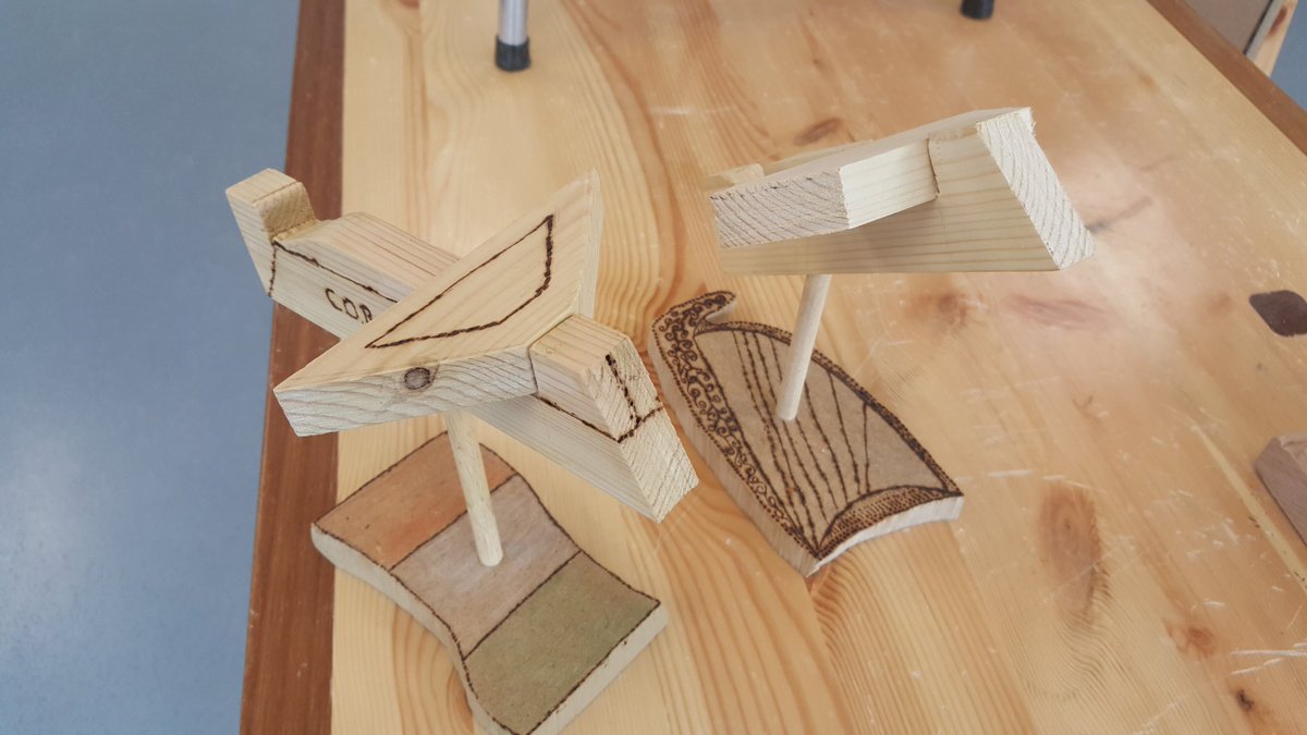 CDAR_Tech's tweet photo. The snow has been cleared off the runways and 1st years are ready for lift off #trenching #pyrography #design  #woodworking https://t.co/v5OS57R03Z