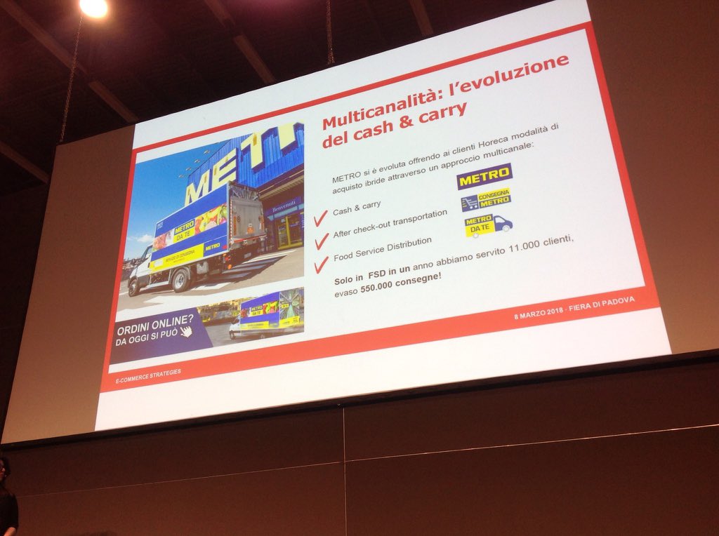 alemarengo's tweet photo. 3️⃣ intervento al #espd18 è di @METRO_Italia: #horeca b2b e servizi digitali a tutto tondo. 😨 Complimenti, un case history da paura! 👍 #ecommercestrategies https://t.co/PevgDRD1Ur