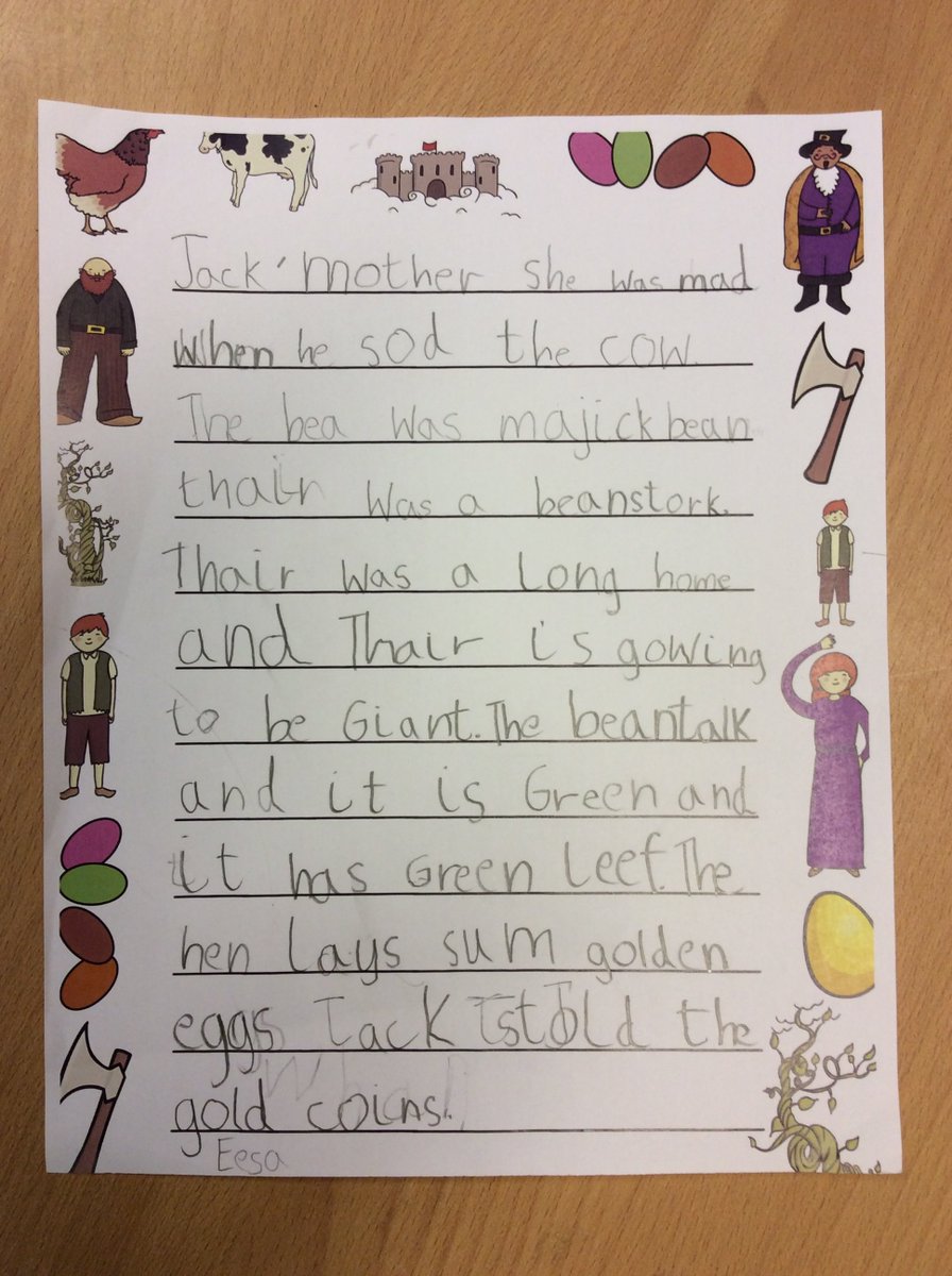 HPA_Philip_Lane's tweet image. Eesa from Leon class was keen to re-write the story of Jack and the Beanstalk in his own words, and did a fantastic job! Not bad for reception, well done Eesa! 🌟 #HPAPLLeon