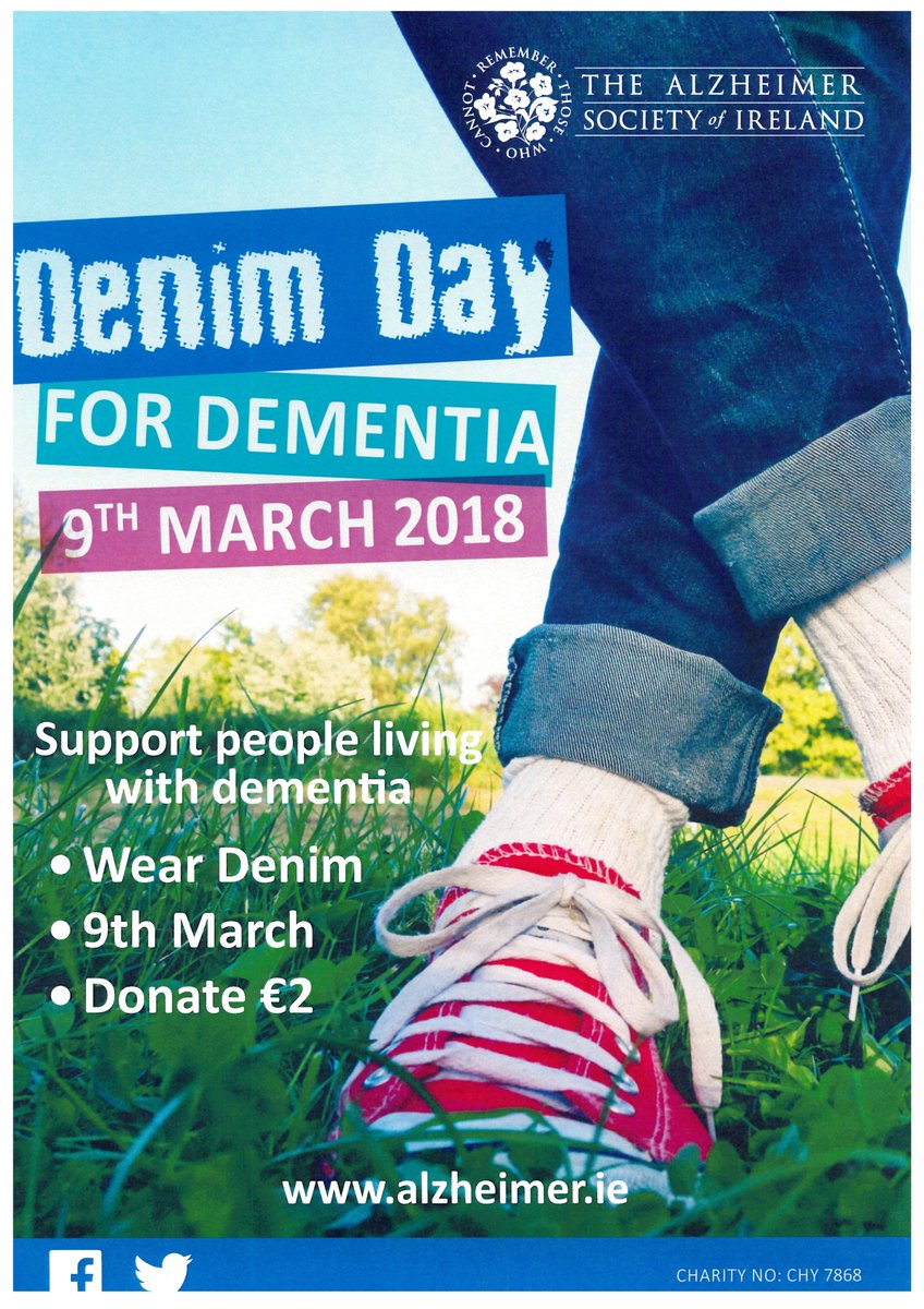 #denimday4dementia
#HomeInsteadSwords #caregiver #thealzhaimersocietyofireland 

Please donate just €2 to support people living with dementia. We have designed collection point in our Office. 
Help us to make difference to others!