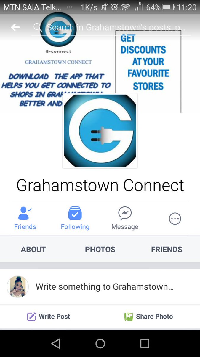 g_connect's tweet photo. @GirlTalkZA Grahamstown based application that helps you find the location, know about specials and get user discounts. Owned by two ladies @Kwenamokwele3 and @Mantombi97 https://t.co/QpJI3yRPZd