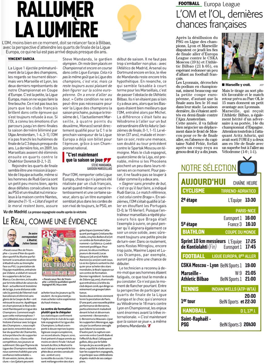 TeixCap's tweet photo. 🗞Extraits articles ⚽️ OM
[L’Équipe, La Provence, Le Parisien..]
#TeamOM #OMATH #OMAB 

🗣 Tous au Vélodrome aujourd’hui !!! https://t.co/NXCDqUk03v