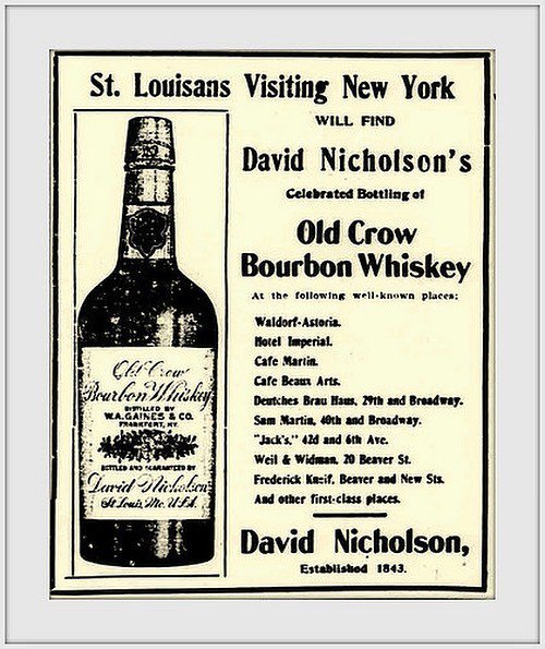 WoolfSungBrands's tweet photo. David Nicholson Old Crow Bourbon Whiskey for when you’re visiting New York from St Louis a few years back 😉🥃 #vintageposter #davidnicholson #oldcrow #bourbon #whiskey #newyork #stlouis #vintage #drinks #artwork https://t.co/am1PjSS0zc