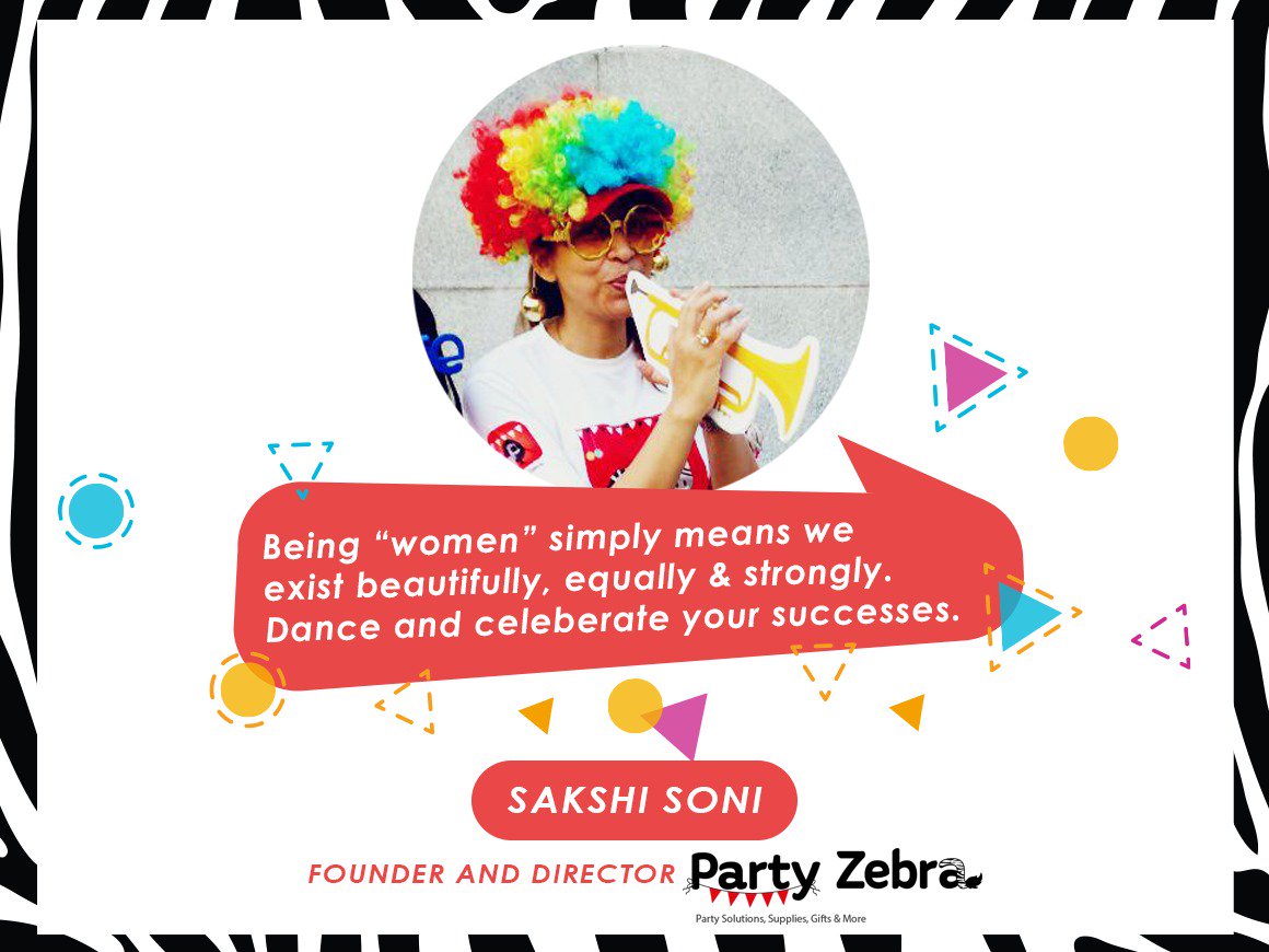 PartyZebra_PZ's tweet photo. The think tank of PartyZebra India, Sakshi Soni salutes all the brave yet sweet queens a very Happy Women's Day!
#WomensDay #WomensDay2018 #partyzebra #partysupllies #partyfun https://t.co/ofGSt70ZAR