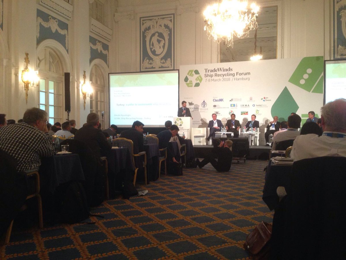 Record d’affluence à la conférence #tradewinds à Hambourg avec + de 250 participants. La taxation des importations d’acier aux US pourrait avoir des conséquences sur le marché de la #déconstruction des navires #twshiprecycling <a href="/ShipRecycling/">Ship Recycling Forum</a>