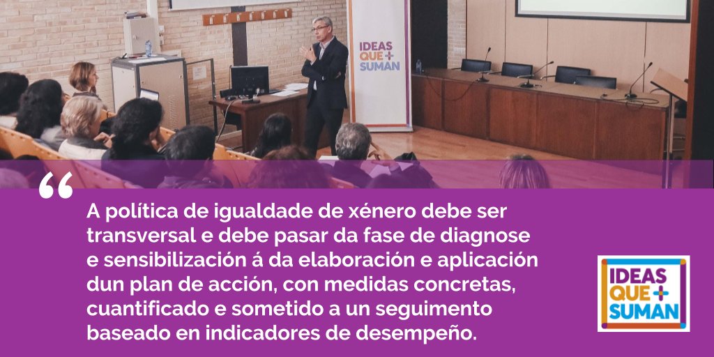 ideasquesuman's tweet photo. A política de igualdade de xénero debe ser transversal, con medidas concretas, cuantificables, e sometida a seguimento
#ideasquesuman https://t.co/kihWEQoBcn