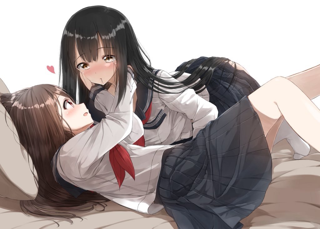 Anime girls making out