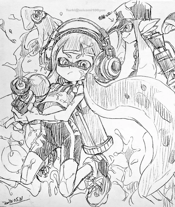 一番最初に描いた(と思われる)イカちゃん 