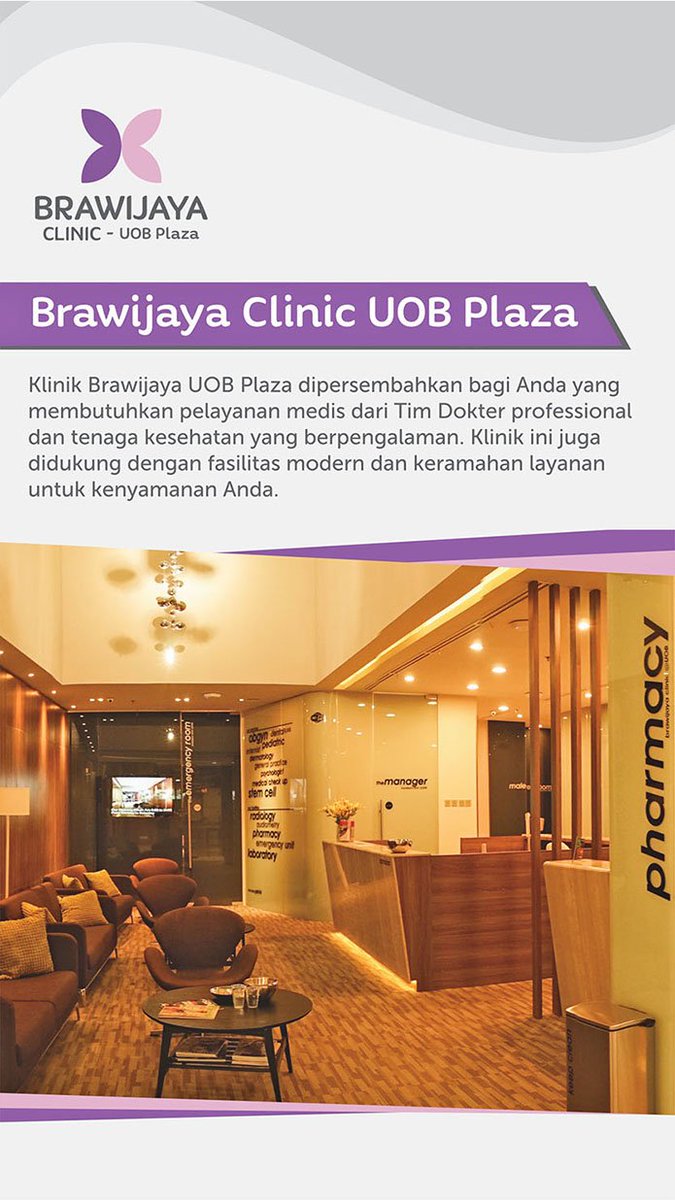 ThamrinNine's tweet photo. Klinik Brawijaya UOB Plaza (Chubb Square- Thamrin Nine Lantai B1) dipersembahkan bagi Anda yang membutuhkan pelayanan medis dari Tim Dokter professional &amp; tenaga kesehatan yang berpengalaman serta didukung dengan fasilitas modern &amp; keramahan layanan untuk kenyamanan Anda. https://t.co/R4KDiTlMKs
