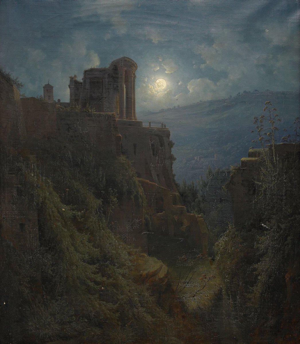 PaulMMCooper's tweet photo. Swedish painter Joseph Magnus Stäck, "Italian Landscape of Ruins in the Moonlight" (1850) https://t.co/OcvP9xyjBQ
