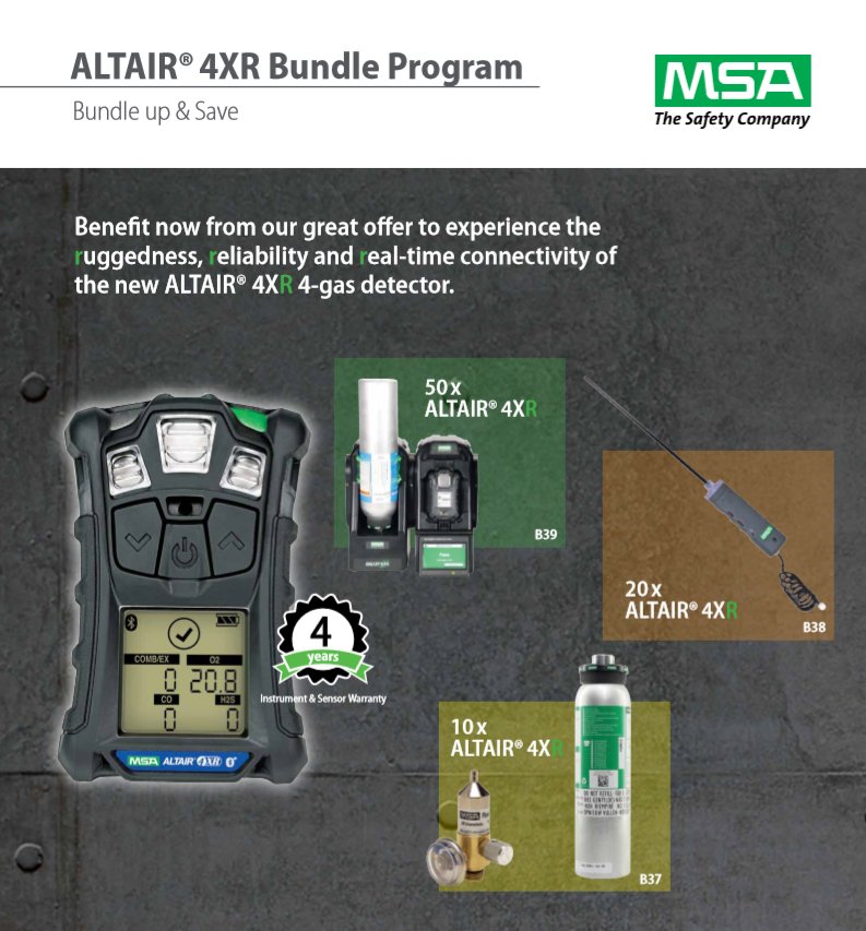 RossSurvival's tweet photo. For a limited time only we are able to offer a great bundle deal to all our customers purchasing 10 or more @MSAsafety Altair 4XR Gas Detectors.

Get in touch with Sales Manager Thomas Barter to find out more tbarter@rosssurvival.com / 01224 23 81 81. https://t.co/su5F12wkDK