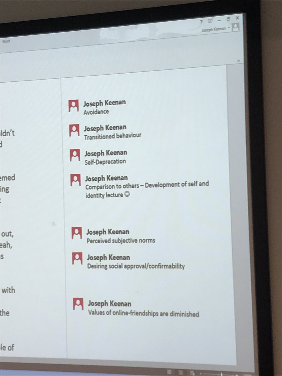 JosephKeenan4's tweet image. Brilliant work today from my Applied Social and Developmental seminar group - developing codes at a conceptual level and taking the next step to developing themes @MMUPsychology #qualmethods