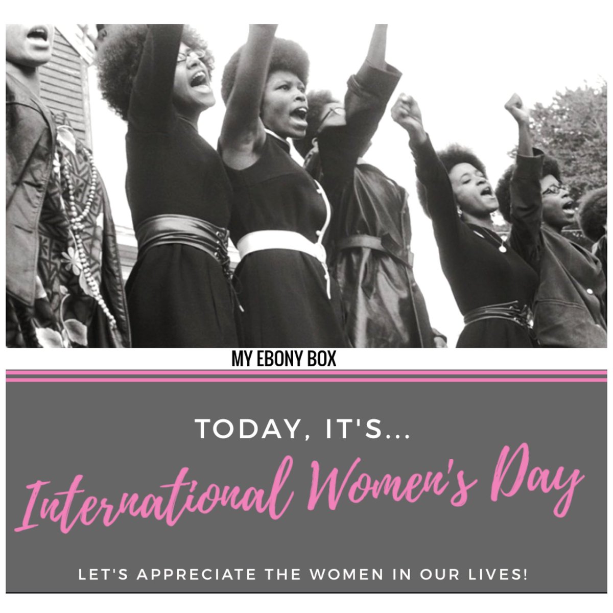 myebonybox's tweet photo. Happy International Women's day! This is not just our day, this is not just our year, in fact this is actually OUR time!It's a time that our ancestors fought for us to be able to stand up and say "This is us!" 
We give thanks for this incredible day to be able to acknowledge US! https://t.co/uDIBA45pTu