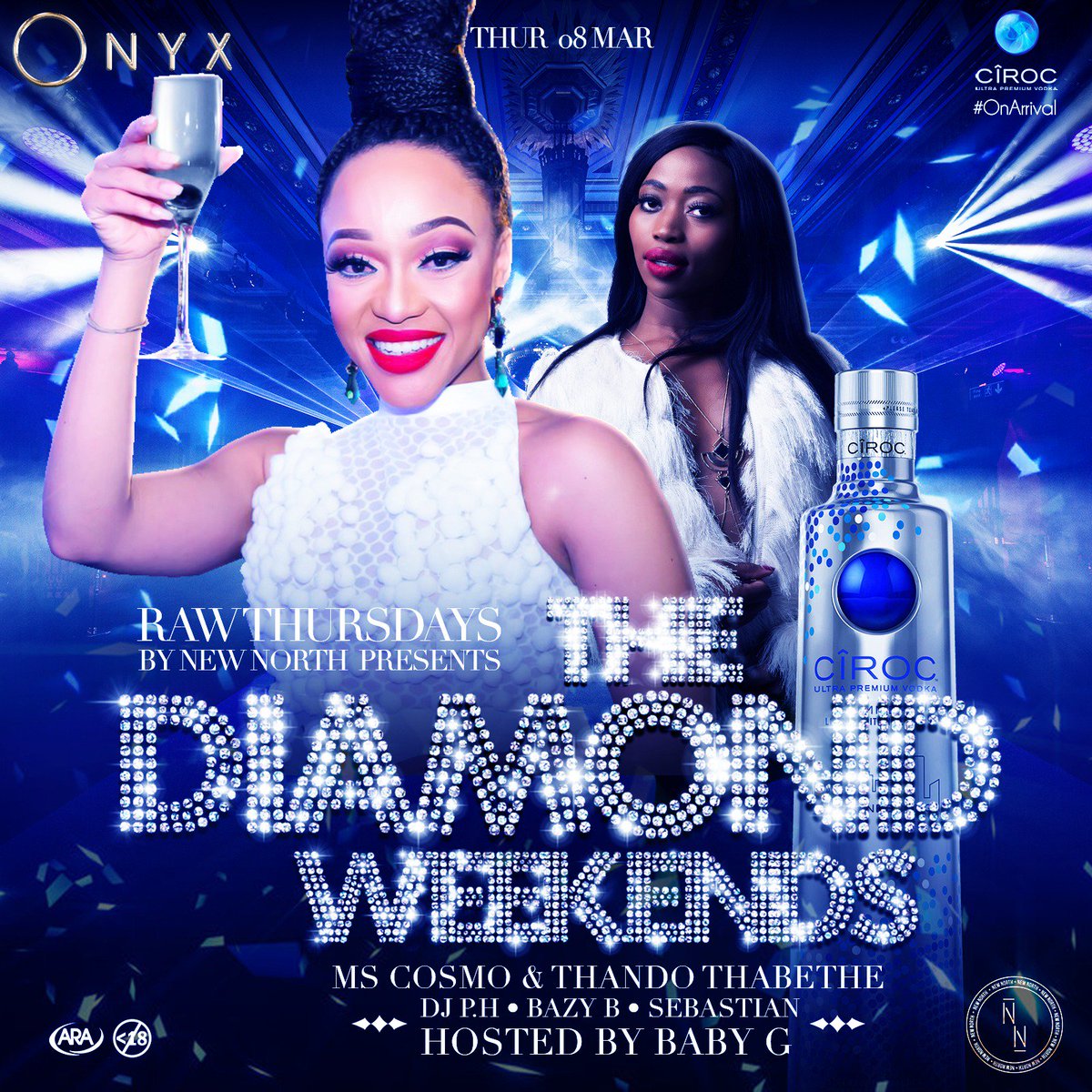 Onyx_Sandton's tweet photo. HIP HOP'S BIG NIGHT OUT #RAWThursday ๐๐ #DiamondWeekends FT @Thando_Thabethe | @MsCosmoDJ | @iam_ph | @DJBAZYB | @djsebastian ๐
@CirocVodka_SA ๐ต | #OnArrival ๐ธ| @NewNorth_za โก๏ธ https://t.co/ABppeoaLpv