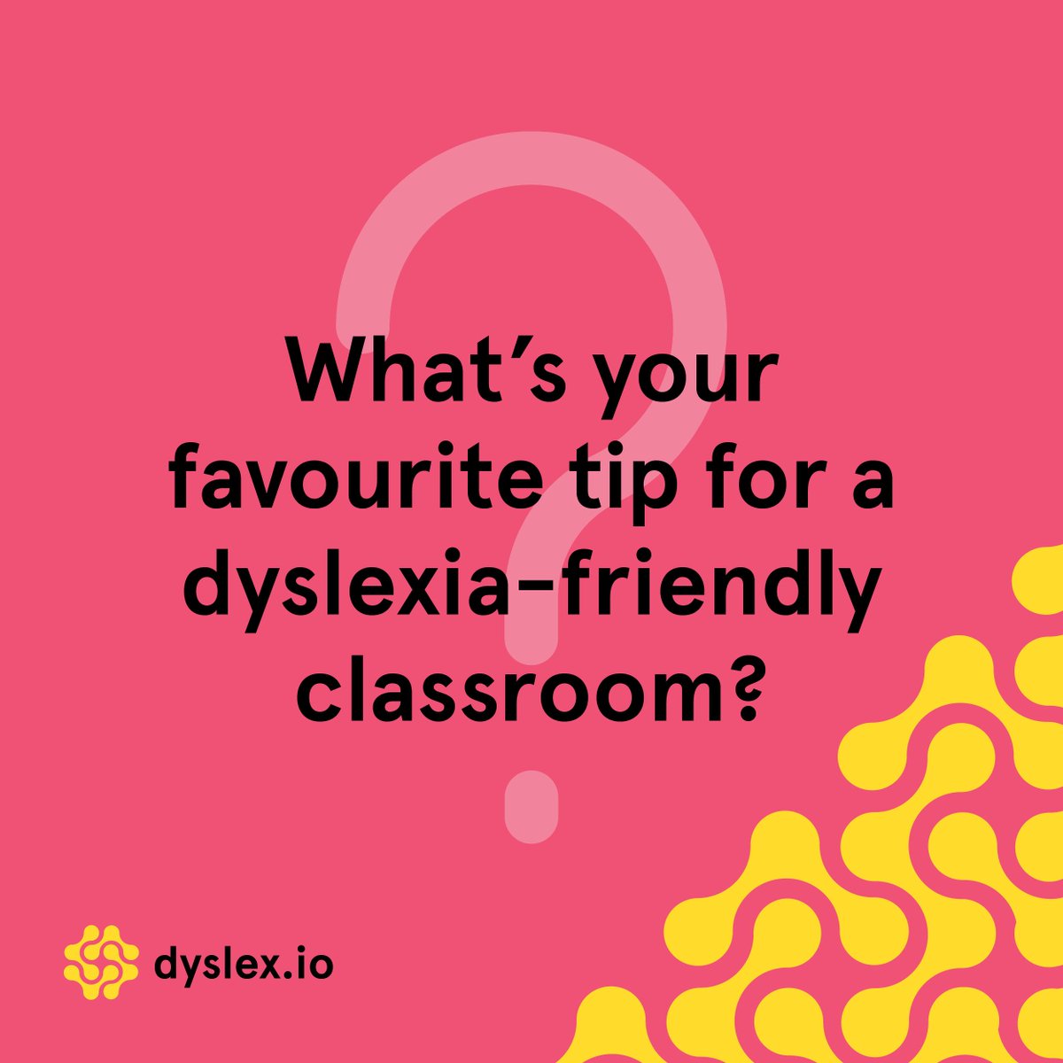 Teachers! What's your favourite tip for a dyslexia-friendly classroom?

Find out more about #dyslexia and teaching 👉 dyslex.io/i-teach-dyslex… <a href="/BDAdyslexia/">British Dyslexia Association</a>