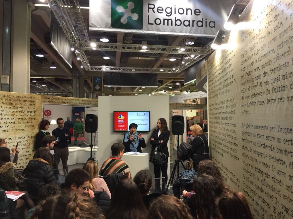 OCMGroupMI's tweet photo. Un libro aperto a “Tempo di libri”. 
Lo stand realizzato da OCMG per Regione Lombardia https://t.co/Gnkrx8qaOc