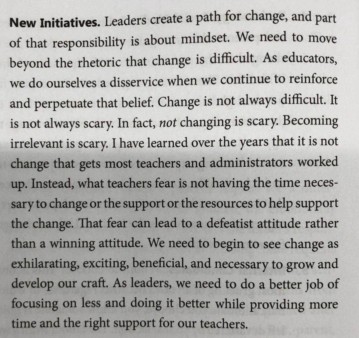 Kevin_Richman's tweet photo. “Leaders create a path for change, and part of that responsibility is about mindset... Change is not always difficult. It is not always scary. In fact, not changing is scary.” #Culturize #BHSFaculty #BCSDAdmin https://t.co/OgjmUwsHze