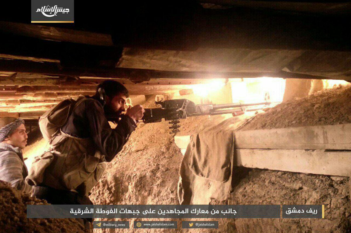 Islamarmy_eng3's tweet photo. #Damascus_countryside
The mujahideen fight within violent battles on al-Rayhan front – Water Axis in an attempt by the Assad gangs to storm the town, the mujahideen repel them and destroy a T72 tank. https://t.co/s96KYDOI9e