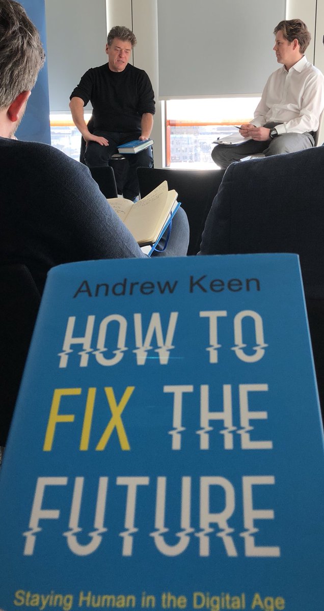 _RobinsonM's tweet image. Andrew Keen: The digital revolution gives us 4 problems: inequality, job loss, cultural re-norming, surveillance capitalism. The solution? Rethink and reinvest in human agency. The levers: new regulation, innovation, consumer power, citizen activism, education.
@ajkeen
@FjordMark