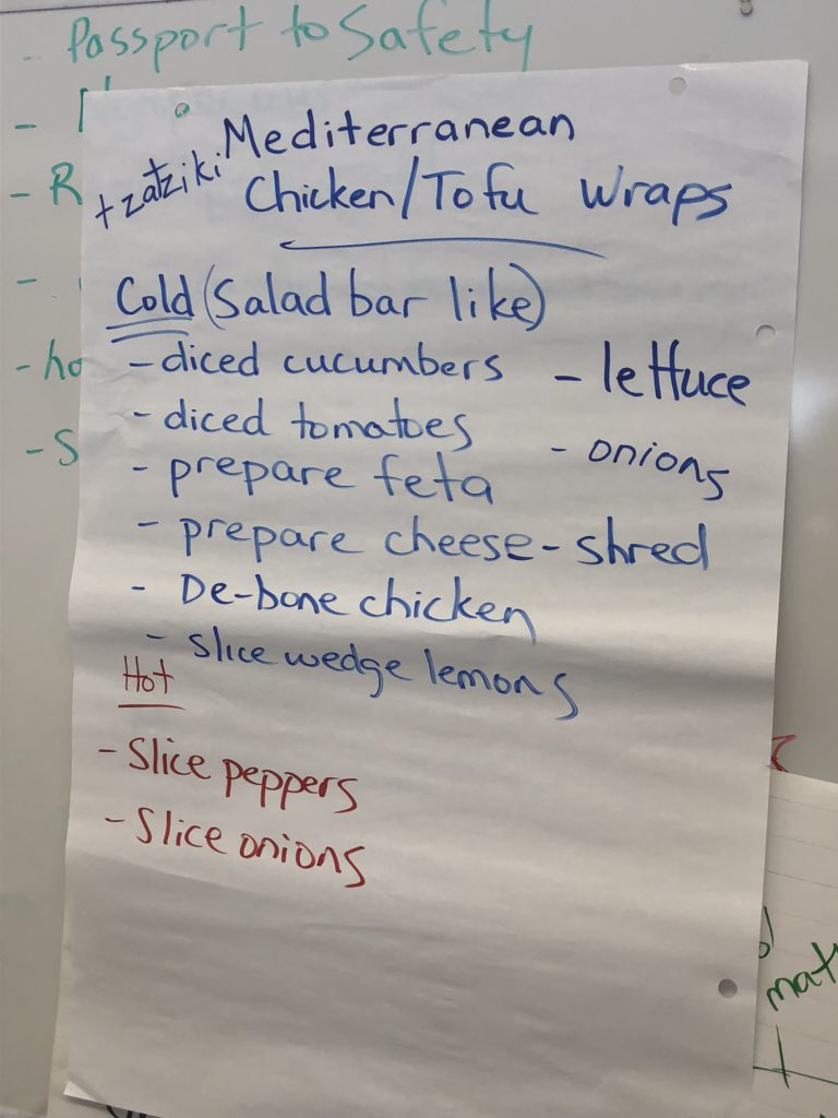 DebraRantz's tweet photo. We are #cookingwithQ today. Build your own wraps on the menu. Mr Burnham’s students have big plans to cook for their families and have new skills for life. #HealthyEating @LimestoneDSB @PrCharles_LDSB https://t.co/6uYPX7aWZU