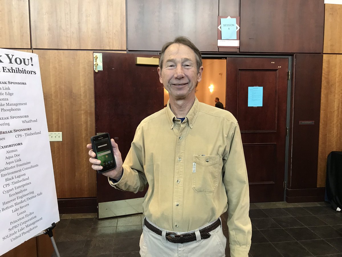 lisa_borre's tweet photo. Yesterday was a busy day for me at PA Lake Management Society Conference: 1) @caryinstitute keynote talk “Managing Lakes in a Changing World: Think Global, Act Local,” 2) @NALMStweets update and booth, and 3) @GLEONetwork #LakeObserverApp talk &amp; demo. #PALMS2018 https://t.co/5UZy6tEB4N