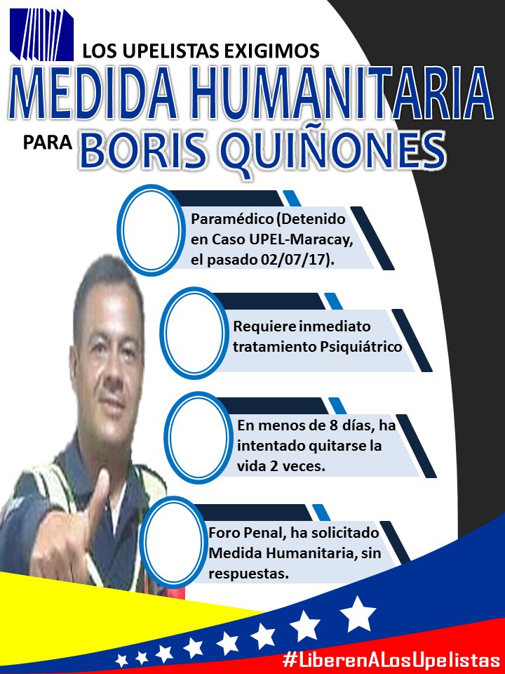 ENSAÑAMIENTO| Autoridades mantienen hermetismo en caso de @DrBorisQuiñones. Exigimos #MedidaHumanitaria URGENTE.