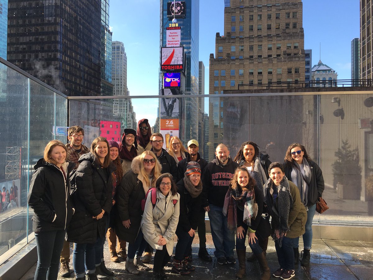 CUkatiew's tweet photo. Staff enjoying the view of Times Square @CloseUp_DC. https://t.co/F8oQH9eVU6