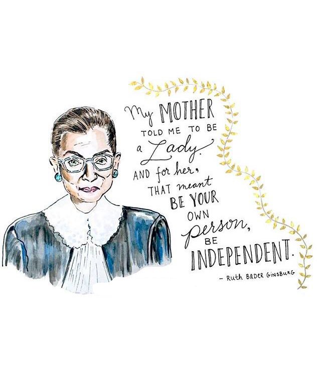 HuffPostWomen's tweet image. A lesson in being a lady from the Notorious RBG. #WomensHistoryMonth #WeMakeHerstory

(🎨 by the talented @[Kimothy Joy])