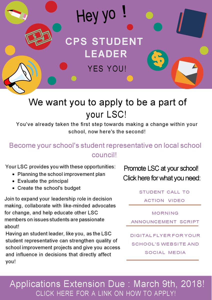 janicejackson's tweet photo. Students have an important role to play in their schools. Please consider running for your Local School Council. #cpslsc @MikvaChallenge https://t.co/WoJkYExeP9