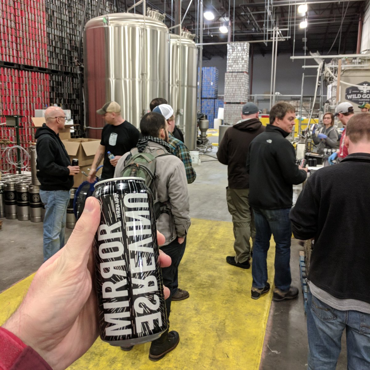 BeerForBrain's tweet photo. Canning day at @FairStateCoop! #MirrorUniverse #AllTheHops #CraftBeer #MNBeer #DrinkLocal https://t.co/bd7ov47sev