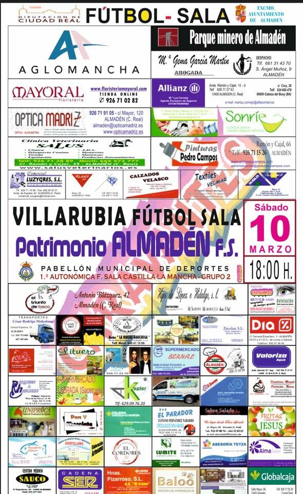Vuelve el fútbol Sala al pabellón de Almadén y de qué manera, nada más y nada menos que nos visita el líder de la categoría, del cual estamos muy cerquita en la clasificación. Por eso más que nunca el sábado a las 18:00h necesitamos tu apoyo y qe nuestro pabellón sea una caldera