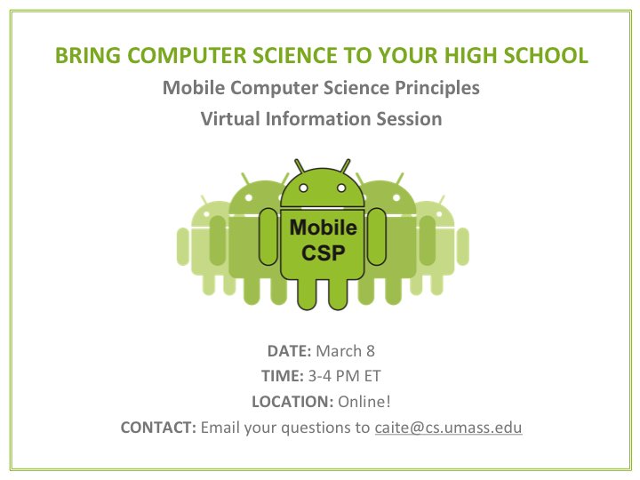 CAITE6's tweet photo. Teachers: Join us at 3PM today for an info session on @mobilecsp, including professional development opportunities. https://t.co/t31Jfeks1v https://t.co/SThPrCluRo