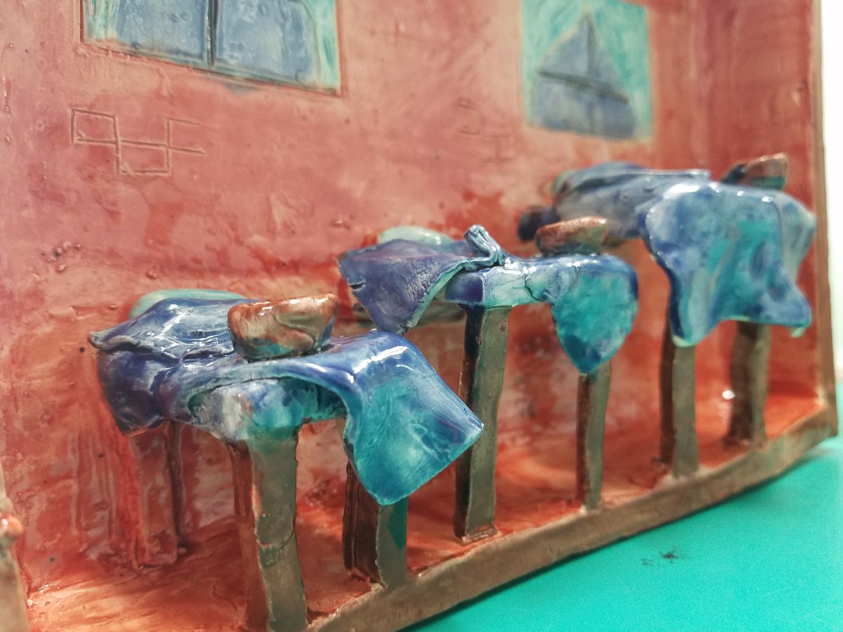 Narrative Shadow Boxes from Ceramics 2...#artandliteracy