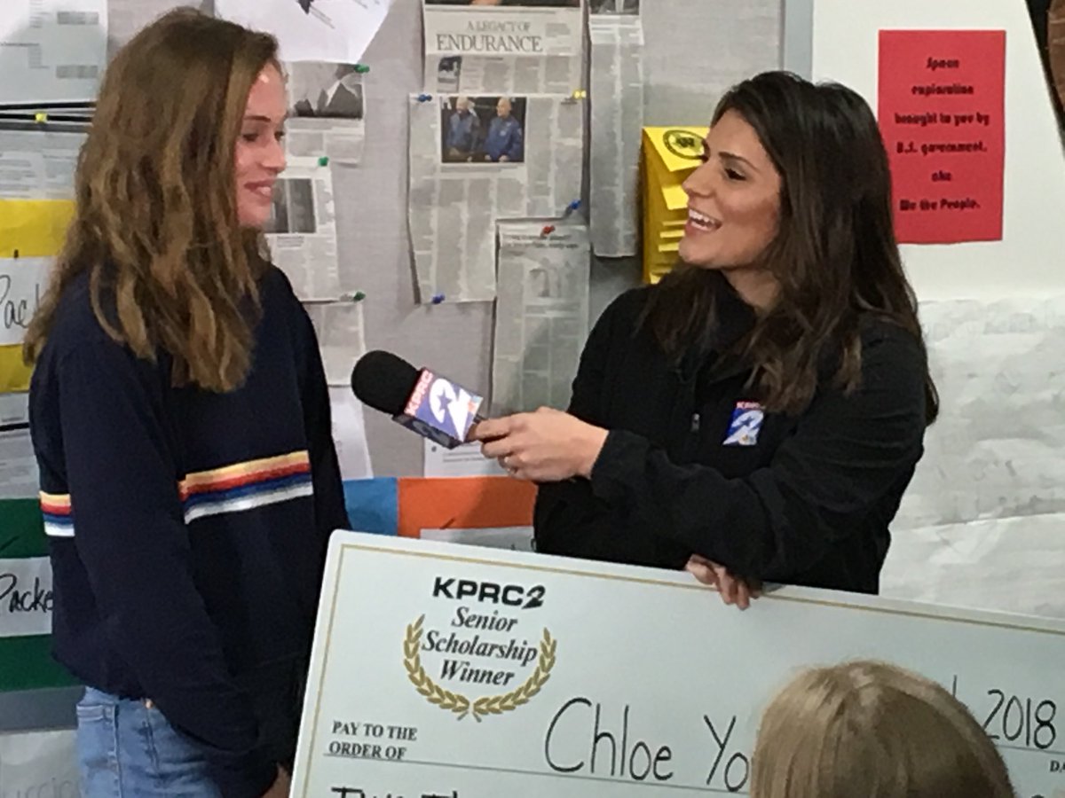 Willis_HS_TX's tweet photo. Congratulations Chloe York for being a Star Student and winning a scholarship from KPRC! https://t.co/h7lBNtQTvm