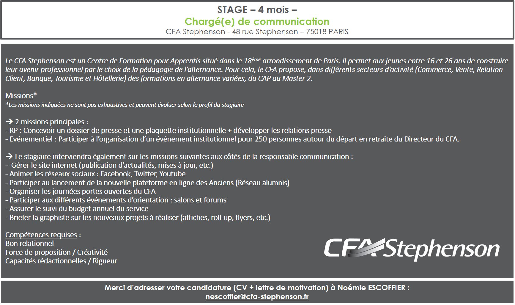 Lettre De Motivation Stage Cap Vente
