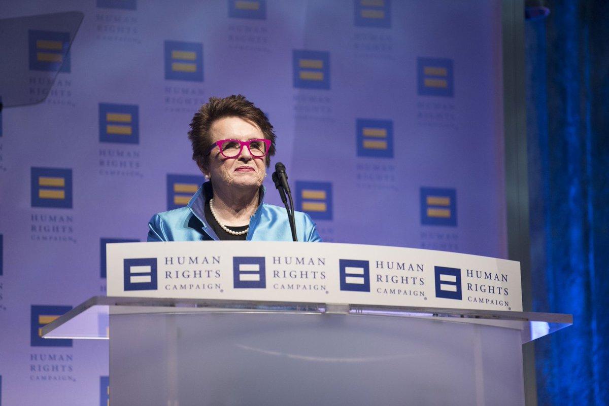 Billie Jean King speaks at an HRC Gala