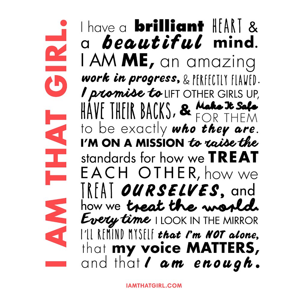 iamthatgirl's tweet photo. Is there any better day than #internationalwomensday to take the I AM THAT GIRL pledge?! ❤️ Stand up for yourself + girls everywhere 👏 every 👏 single 👏 day 👏 Text THATGIRL to 51-555 to take the pledge - then let’s start living it! ❤️ https://t.co/eHQ5SApqyf
