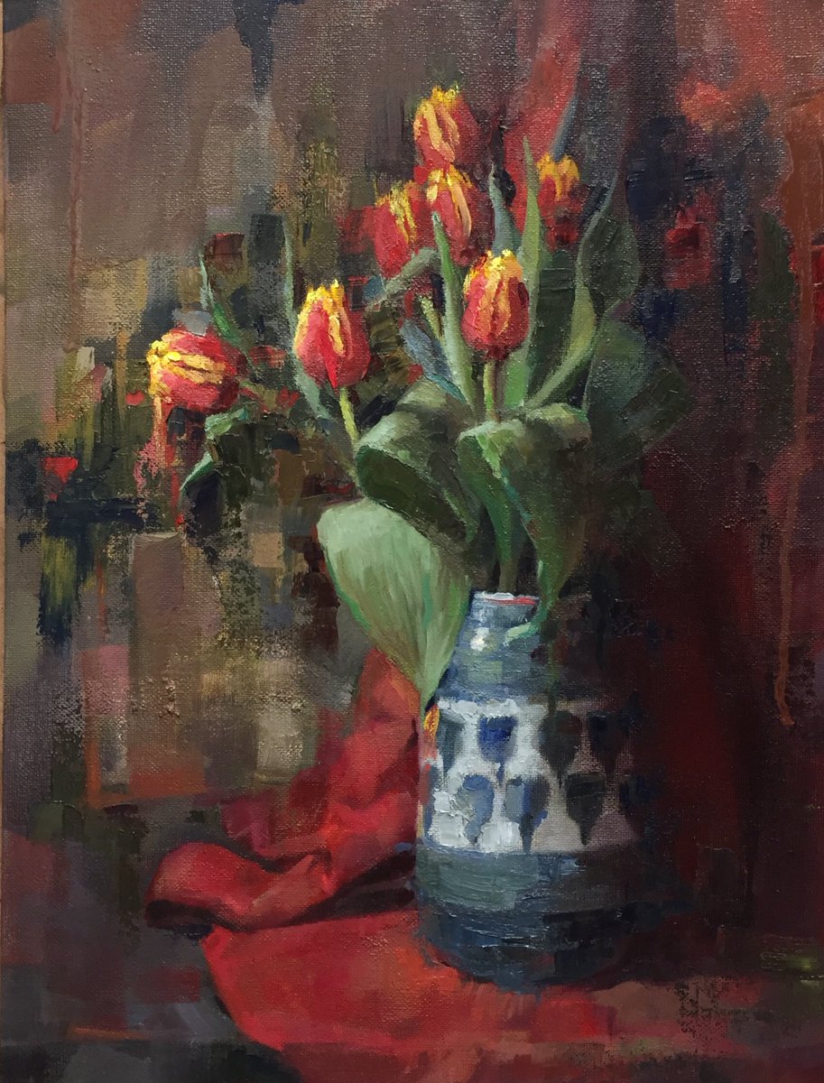 It’s spring time! So getting in the flower paintings at the moment. #StillLife  #flowers #oilpainting