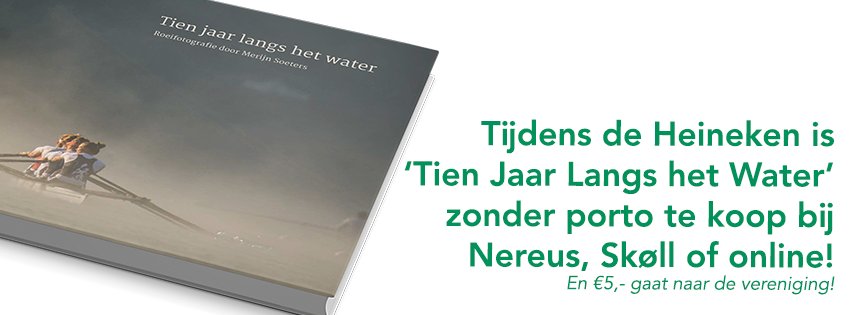 Koop 'Tien jaar langs het water' tijdens de <a href="/Roeivierkamp/">HeinekenRoeivierkamp</a> bij <a href="/asrnereus/">ASR Nereus</a> of <a href="/skollamsterdam/">A.A.S.R. Skøll</a>. Je betaalt geen porto en €5,- van ieder boek gaat naar de vereniging. Ook van boeken die je bestelt via merijnsoeters.com/product/tien-j… en ophaalt bij Skøll of Nereus gaat €5,- naar de club!
