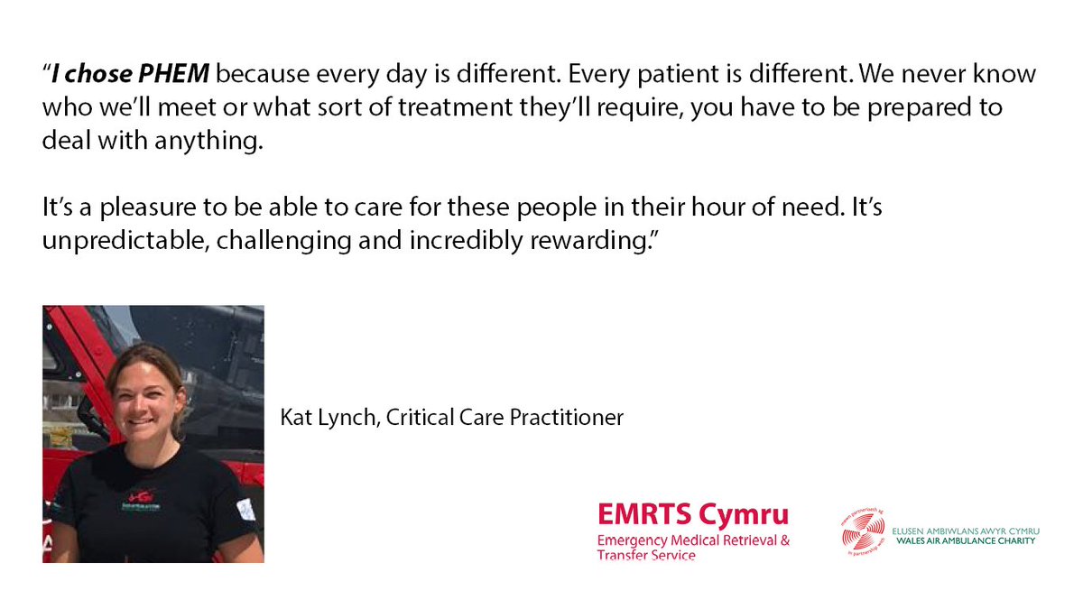 EmrtsWales's tweet photo. "I chose Pre-Hospital Emergency Medicine (PHEM) because...", Kat Lynch (@grubkat) Critical Care Practitioner #FEMinPHEM #IWD2018  #PressforProgress https://t.co/TcN3IJEA1C