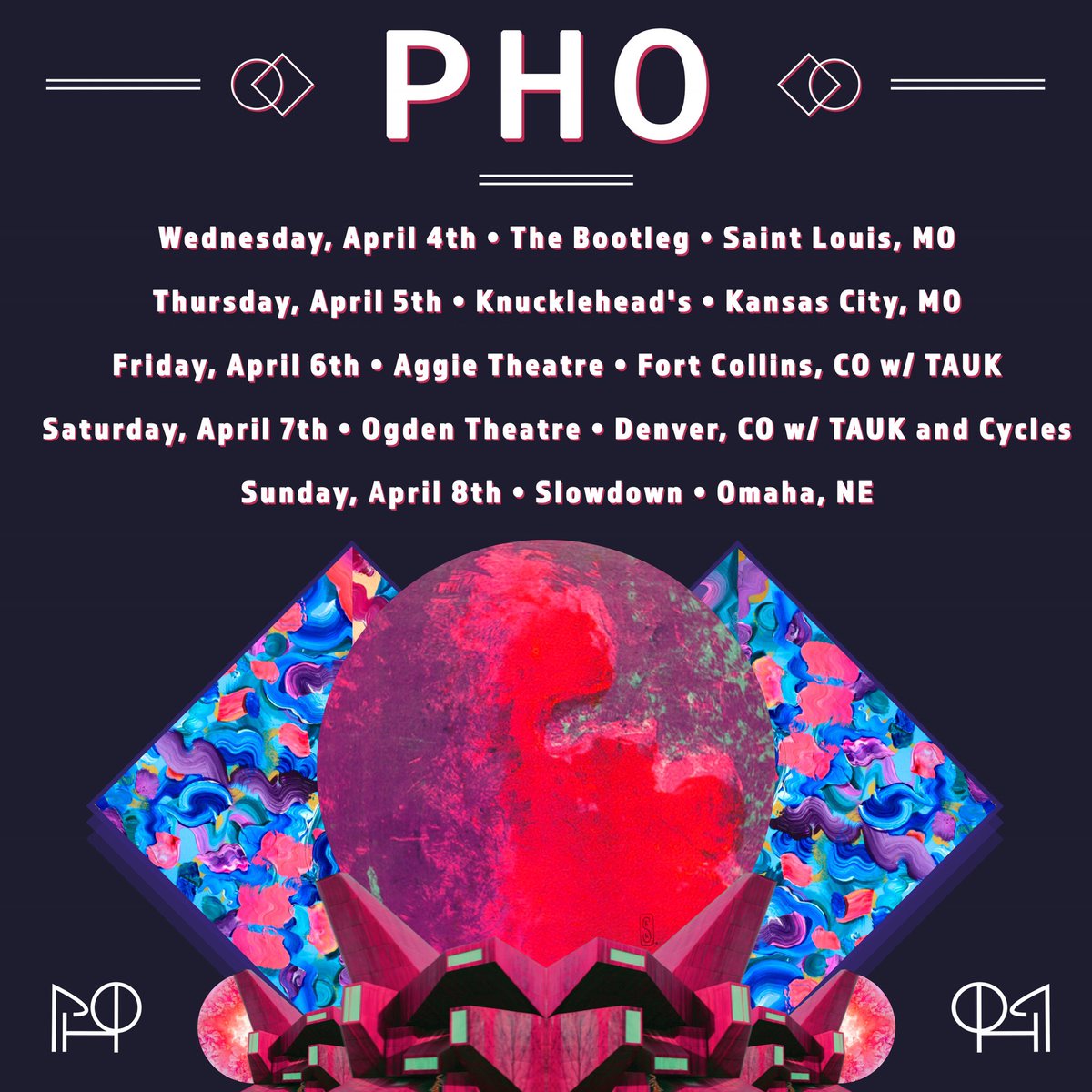 PHOfunk's tweet image. MIDWEST MOUNTAIN TOUR       #StLouis #KansasCity #FortCollins    #Denver #Omaha #APRIL #2018