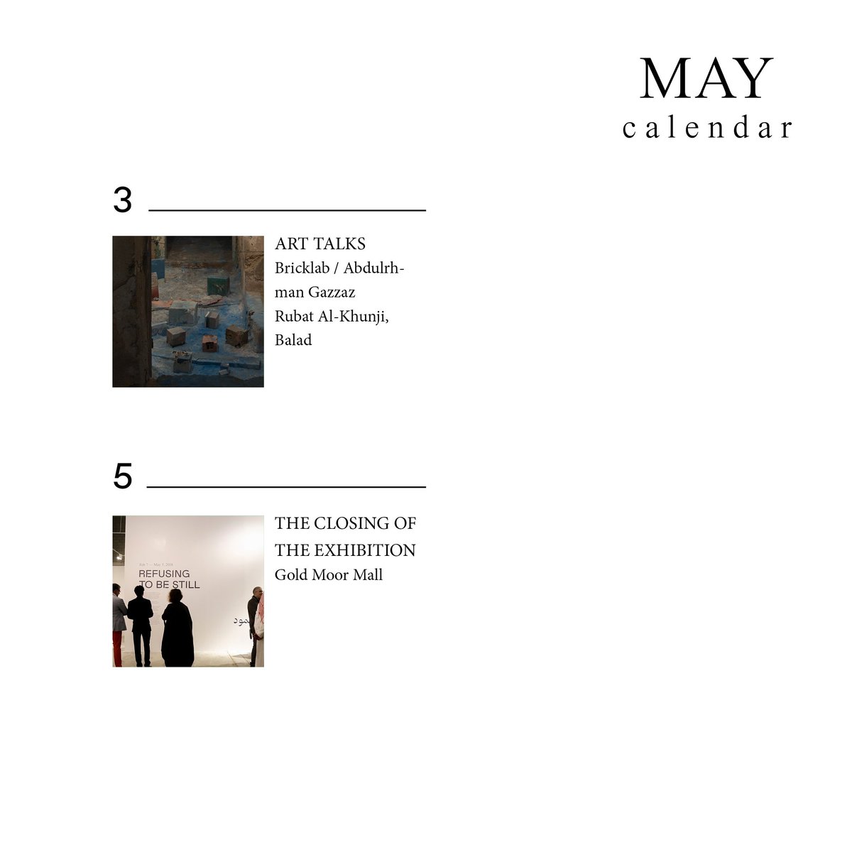 SaudiArtCouncil's tweet photo. البرنامج التعليمي للنسخة الخامسة من فن جدة ٢١،٣٩
21,39 Education and Event Calendar for the next months of the Fifth Edition “Refusing To Be Still”
#2139 #2139jeddaharts #thesaudiartcouncil #education #refusingtobestill https://t.co/n97GH0lz5V