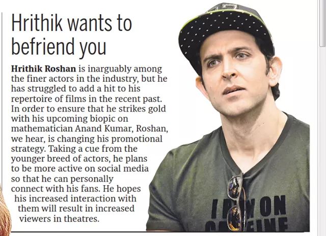 jasminak34's tweet photo. It's always great news when @iHrithik wants to interact more with his fans! I miss those #kitkatchat days! :)) https://t.co/K0eBKLBDxv