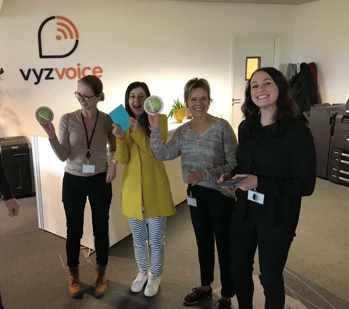vyzVoice's tweet photo. Celebrating International Women's Day and the great women of the vyzVoice team - Gaby, Michaela, Hanna &amp; Pat
#InternationalWomensDay https://t.co/WSKCCXlrr4