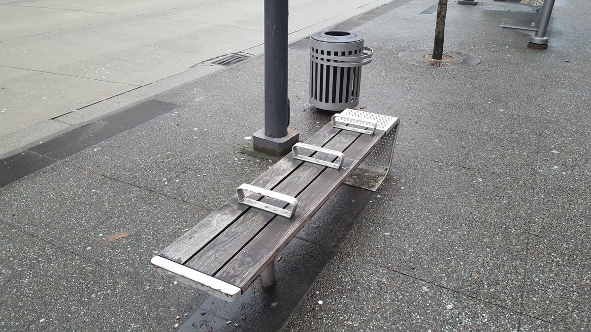 unpleasanting's tweet photo. Redesign of the Granville street and urban furniture for 2010 winter Olympics in Vancouver. Plenty #unpleasant ideas and designs. No sleeping. https://t.co/2Womz10cdW