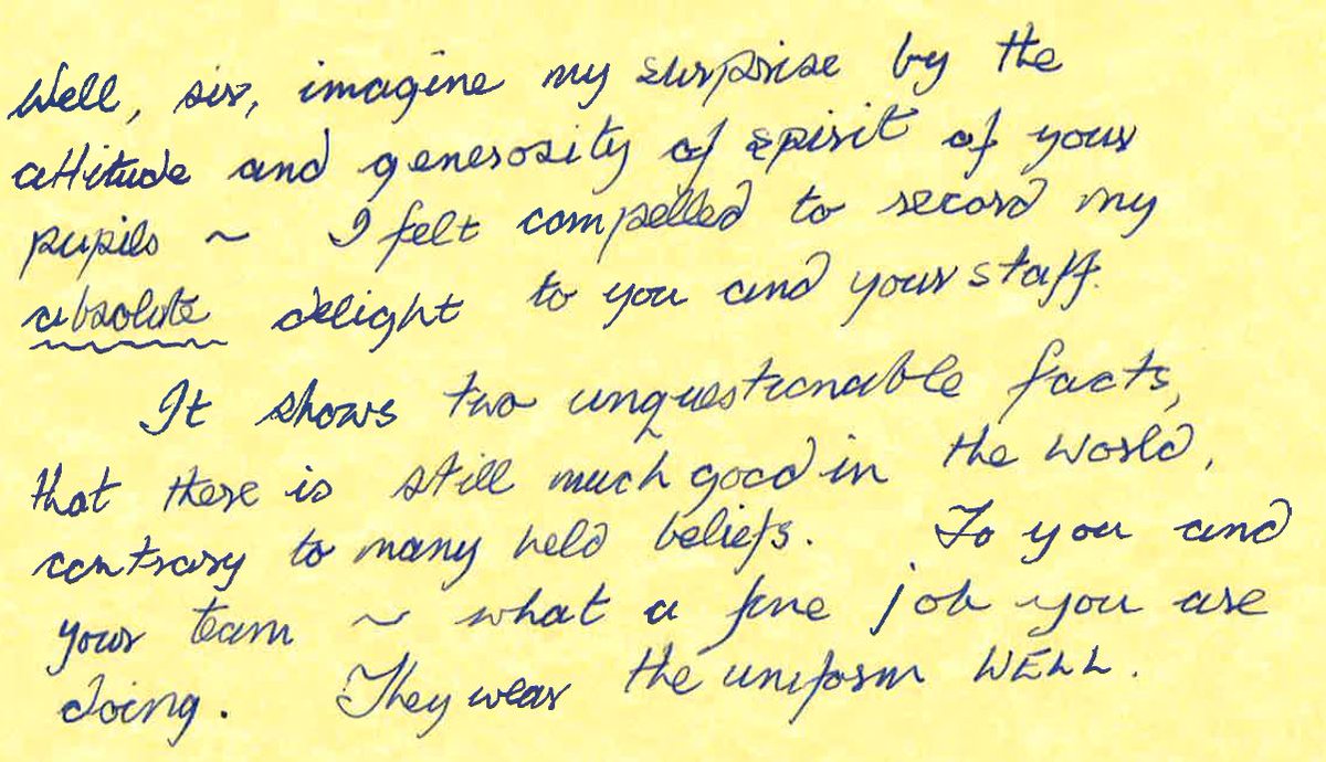 LarbertHigh's tweet photo. A letter received from a member of our local community, showing the true spirit of @LarbertHigh pupils.  If you were one of those four girls, please let us know who you are by contacting your Pupil Support teacher. https://t.co/DLT1xZJ2Bn